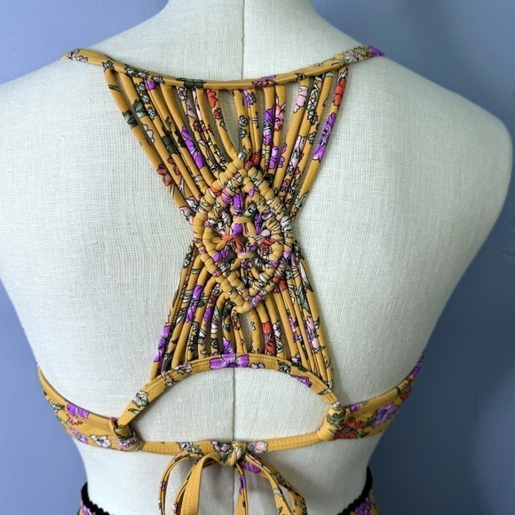 Time and Tru Floral Push Up Bikini Top Size L High Waist Swimsuit Bottoms Size S - Picture 6 of 12